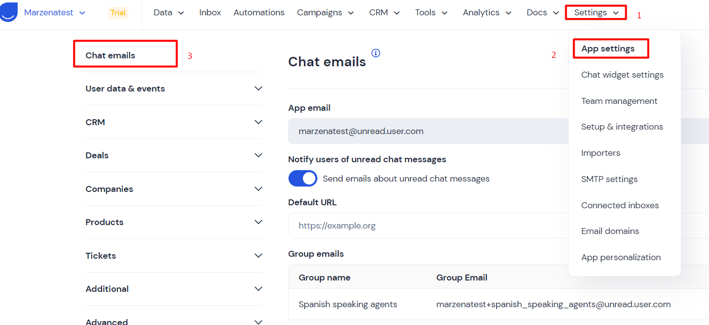 Email as chat app