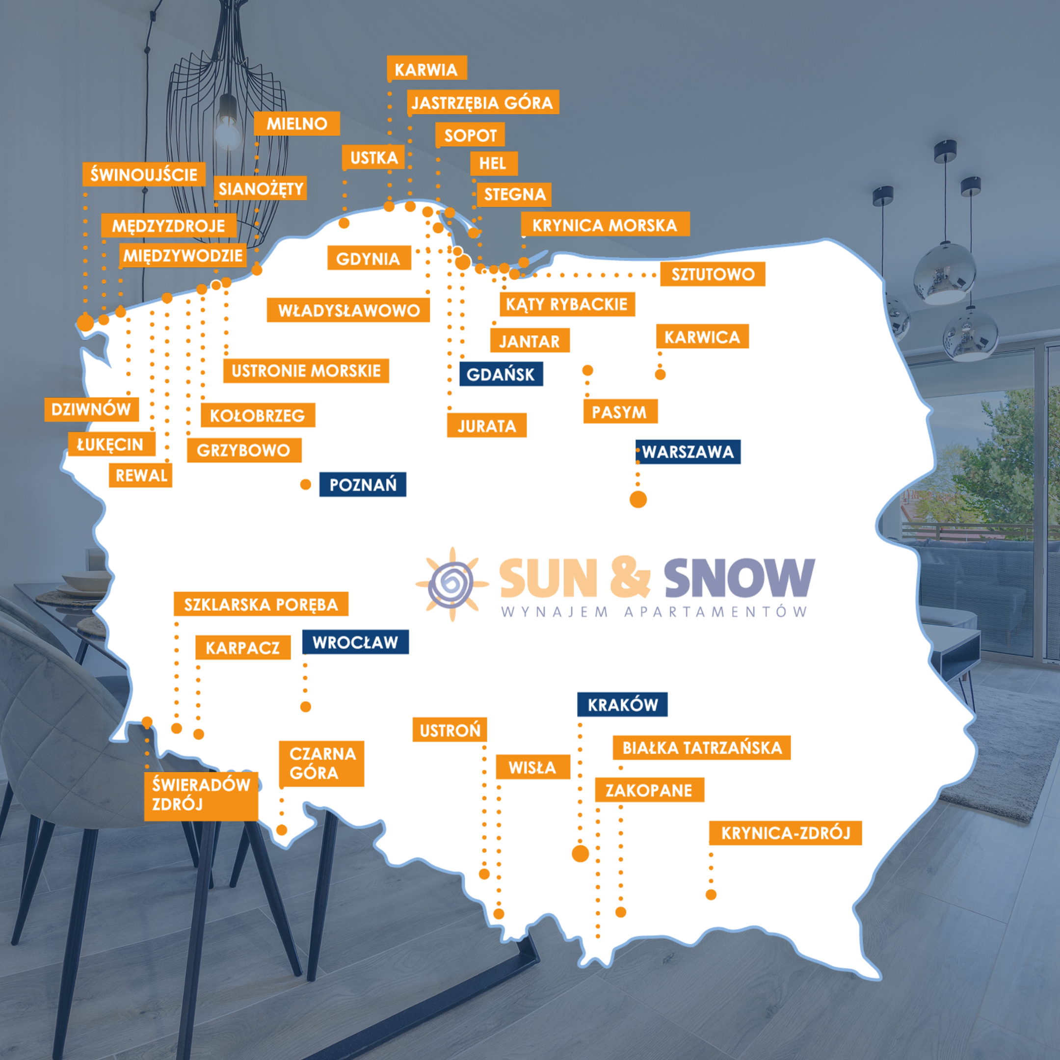 mapa lokalizacji sun & snow