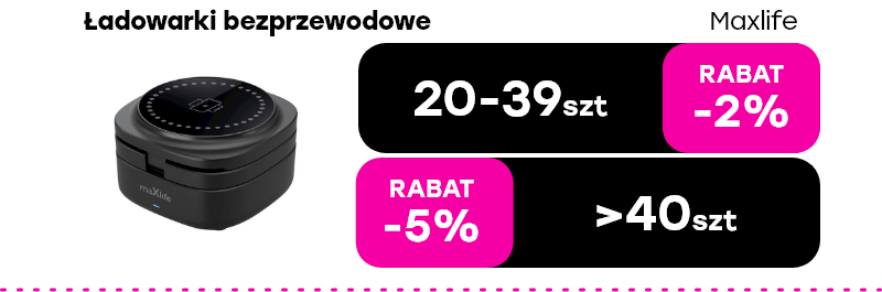 Maxlife ładowarki bezprzewodowe rabaty