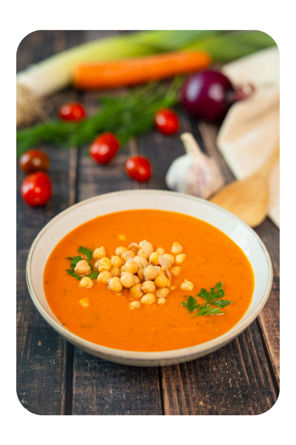 "Pomidorowe ukojenie" - zupa pomidorowa z ciecierzycą